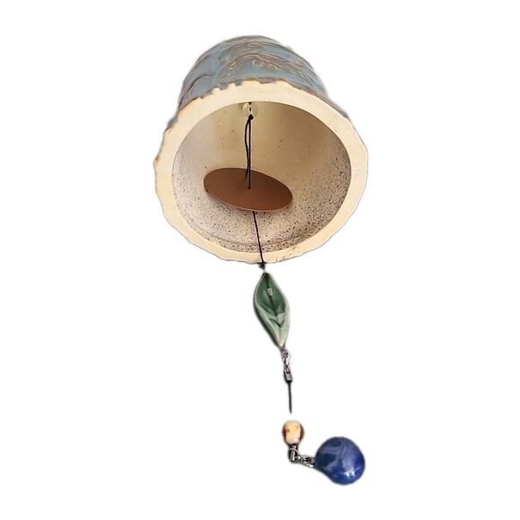 Tree of Life Ceramic Pottery Blue Whispering Bell Wind Chime NIB - Picture 10 of 15